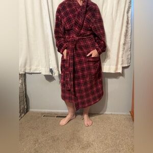 Croft & Barrow Red Plaid Fleece Robe